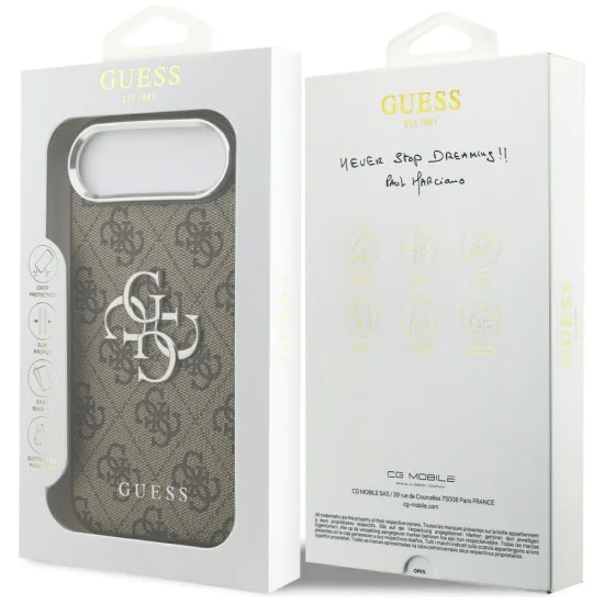 Калъф за iPhone 17 Air - Guess - Hardcase Big 4G Logo Classic Logo (GUHCP17MP4G4SMCW) - Кафяв
