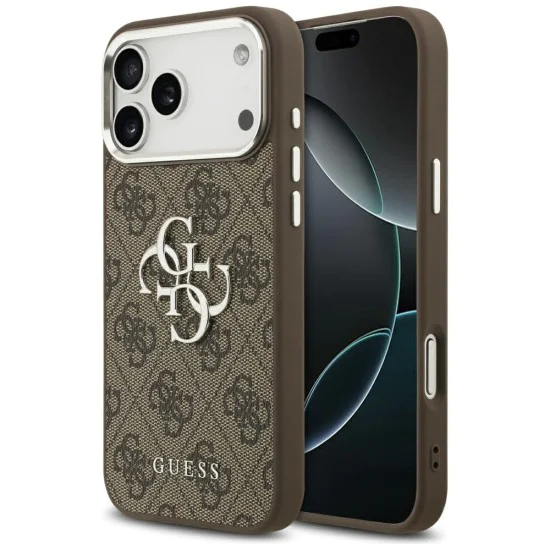 Калъф за iPhone 17 Pro Max - Guess - Hardcase Big 4G Logo Classic Logo (GUHCP17XP4G4SMCW) - Кафяв