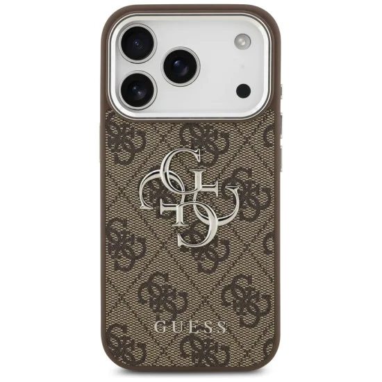 Калъф за iPhone 17 Pro - Guess - Hardcase Big 4G Logo Classic Logo (GUHCP17LP4G4SMCW) - Кафяв