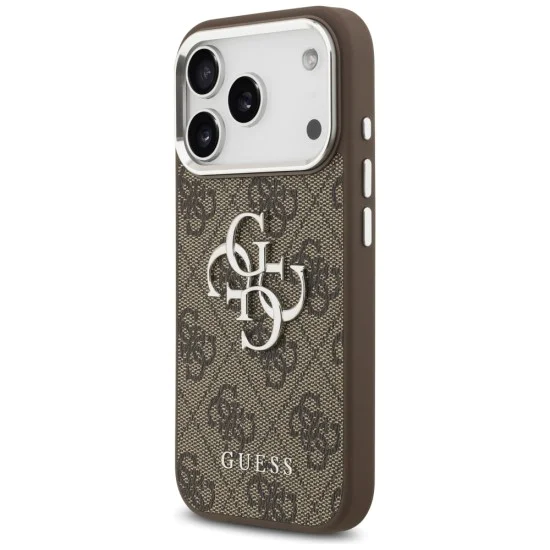 Калъф за iPhone 17 Pro - Guess - Hardcase Big 4G Logo Classic Logo (GUHCP17LP4G4SMCW) - Кафяв