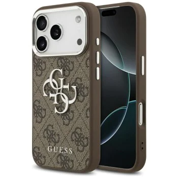 Калъф за iPhone 17 Pro - Guess - Hardcase Big 4G Logo Classic Logo (GUHCP17LP4G4SMCW) - Кафяв