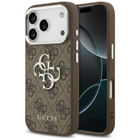 Калъф за iPhone 17 Pro - Guess - Hardcase Big 4G Logo Classic Logo (GUHCP17LP4G4SMCW) - Кафяв