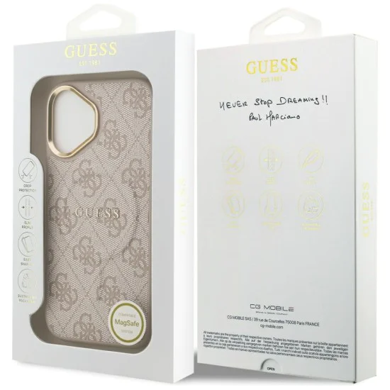 Калъф за iPhone 17 - Guess - Hardcase 4G Classic MagSafe (GUHMP17SP4MSEGCP) - Розов