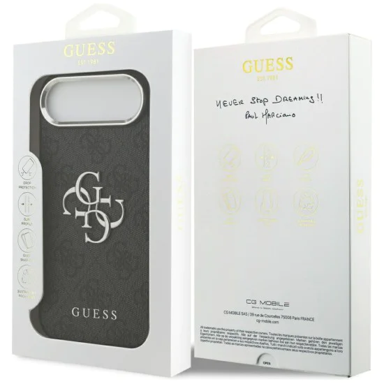 Калъф за iPhone 17 Air - Guess - Hardcase Big 4G Logo Classic Logo (GUHCP17MP4G4SMCK) - Черен