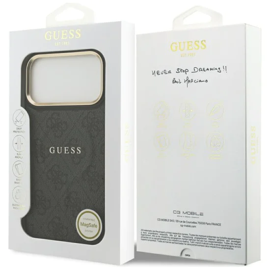 Калъф за iPhone 17 Pro Max - Guess - Hardcase 4G Classic MagSafe (GUHMP17XP4MSEGCK) - Черен