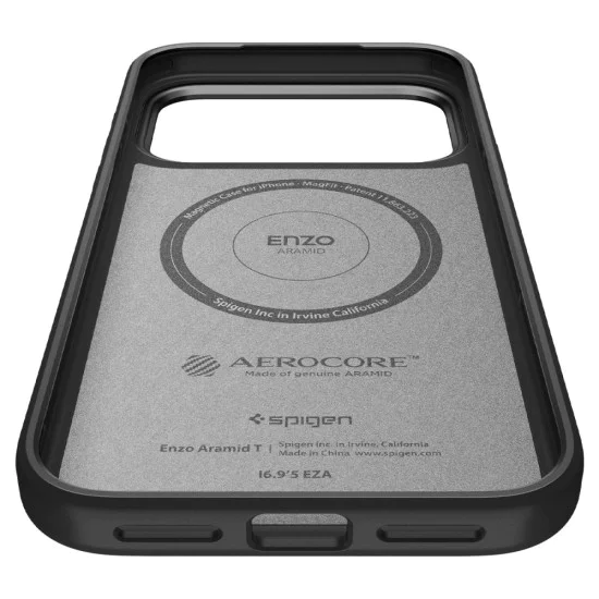 Калъф за iPhone 17 Pro Max - Spigen - Enzo Aramid T MagSafe - Черен