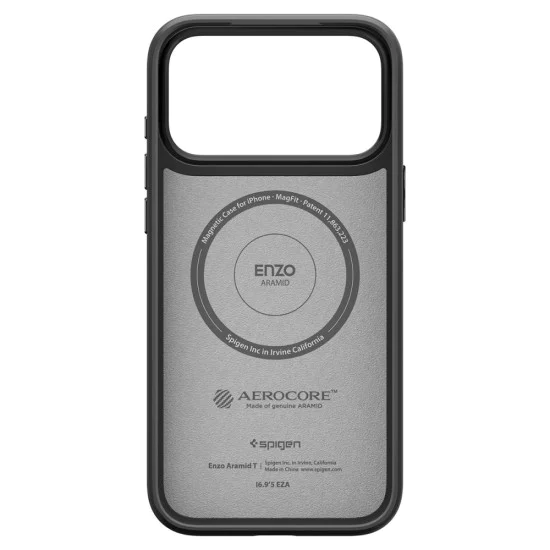 Калъф за iPhone 17 Pro - Spigen - Enzo Aramid T MagSafe - Черен