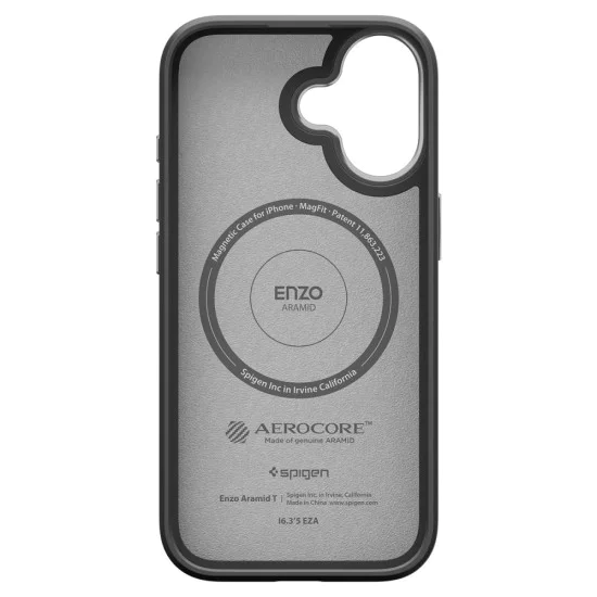 Калъф за iPhone 17 - Spigen - Enzo Aramid T MagSafe - Сребрист / Черен