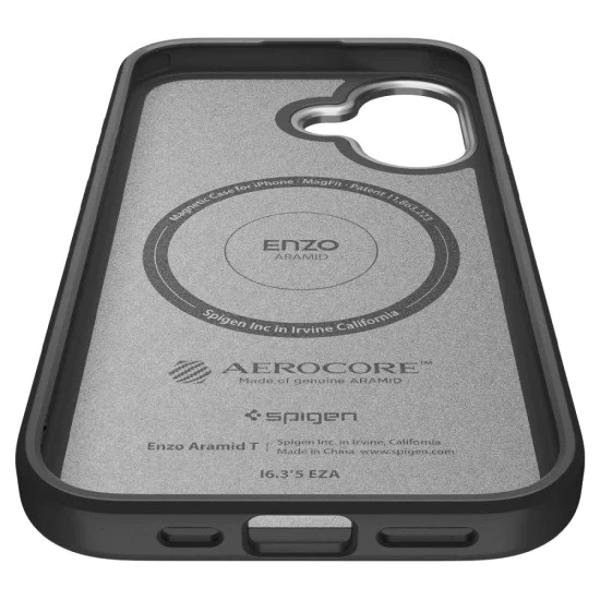 Калъф за iPhone 17 - Spigen - Enzo Aramid T MagSafe - Сребрист / Черен
