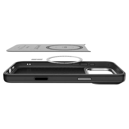 Калъф за iPhone 17 Pro Max - Spigen - Enzo Aramid T MagSafe - Сребрист / Черен