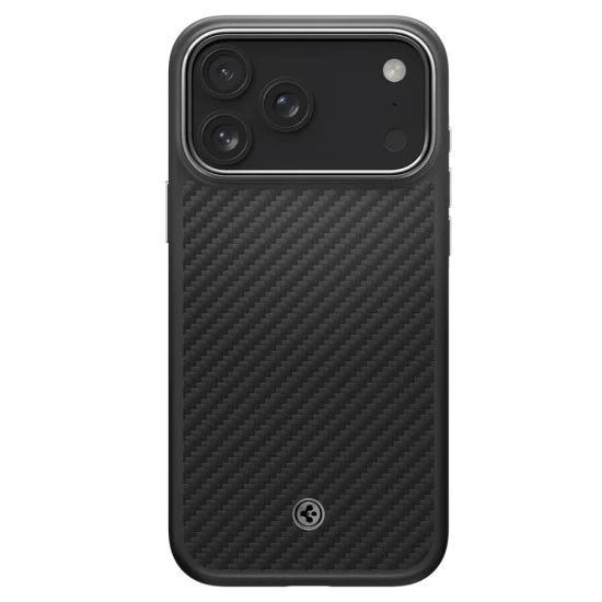 Калъф за iPhone 17 Pro Max - Spigen - Enzo Aramid T MagSafe - Сребрист / Черен