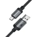Acefast - Кабел за данни (C20-04) - USB към Type-C, 3A, Бързо зареждане, Устойчив на огъване, Найлонова оплетка, 1.2 м - Черен