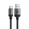 Acefast - Кабел за данни (C20-04) - USB към Type-C, 3A, Бързо зареждане, Устойчив на огъване, Найлонова оплетка, 1.2 м - Черен