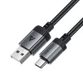Acefast - Кабел за данни (C20-04) - USB към Type-C, 3A, Бързо зареждане, Устойчив на огъване, Найлонова оплетка, 1.2 м - Черен