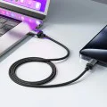 Acefast - Кабел за данни (C20-04) - USB към Type-C, 3A, Бързо зареждане, Устойчив на огъване, Найлонова оплетка, 1.2 м - Черен