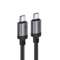 Acefast - Кабел за данни (C20-03) - USB-C към Type-C, 60W, 3A, Бързо зареждане, Устойчив на огъване, Найлонова оплетка, 1.2 м - Черен