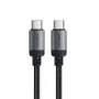 Acefast - Кабел за данни (C20-03) - USB-C към Type-C, 60W, 3A, Бързо зареждане, Устойчив на огъване, Найлонова оплетка, 1.2 м - Черен