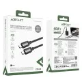 Acefast - Кабел за данни (C20-03) - USB-C към Type-C, 60W, 3A, Бързо зареждане, Устойчив на огъване, Найлонова оплетка, 1.2 м - Черен