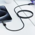 Acefast - Кабел за данни (C19-04) - USB към Type-C, бързо зареждане, 3A, устойчив на огъване, найлонова оплетка, 1.2 м - черен