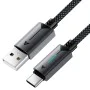 Acefast - Кабел за данни (C19-04) - USB към Type-C, бързо зареждане, 3A, устойчив на огъване, найлонова оплетка, 1.2 м - черен