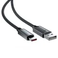 Acefast - Кабел за данни (C19-04) - USB към Type-C, бързо зареждане, 3A, устойчив на огъване, найлонова оплетка, 1.2 м - черен