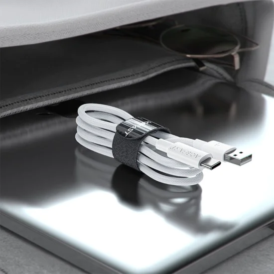 Acefast - Кабел за данни (C18-04) - USB към Type-C, бързо зареждане, 3A, устойчив на огъване, найлонова оплетка, 1.2 м - бял