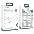 Acefast - Кабел за данни (C18-04) - USB към Type-C, бързо зареждане, 3A, устойчив на огъване, найлонова оплетка, 1.2 м - бял