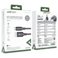 Acefast - Кабел за данни (C17-04) - USB към Type-C, бързо зареждане, 3A, устойчив на огъване, мек силикон, 1.2 м - черен