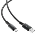 Acefast - Кабел за данни (C17-04) - USB към Type-C, бързо зареждане, 3A, устойчив на огъване, мек силикон, 1.2 м - черен
