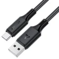 Acefast - Кабел за данни (C17-04) - USB към Type-C, бързо зареждане, 3A, устойчив на огъване, мек силикон, 1.2 м - черен