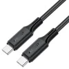 Acefast - Кабел за данни (C17-03) - Type-C към Type-C, бързо зареждане, 60W, 3A, устойчив на огъване, мек силикон, 1.2 м - черен