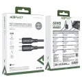 Acefast - Кабел за данни (C17-03) - Type-C към Type-C, бързо зареждане, 60W, 3A, устойчив на огъване, мек силикон, 1.2 м - черен