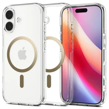 Калъф за iPhone 17 - Spigen - Ultra Hybrid MagSafe - Прозрачен/Златен