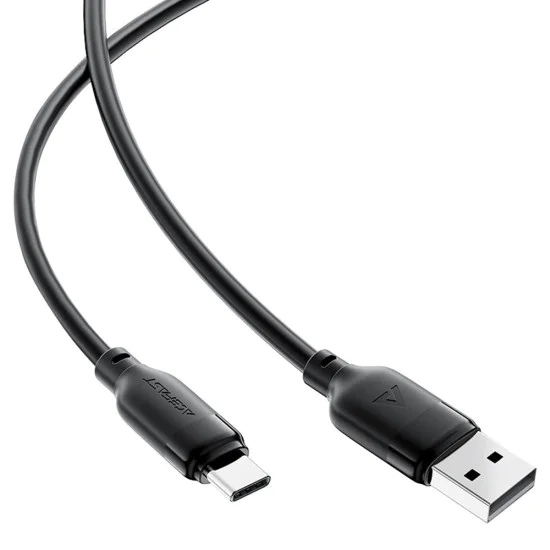 Acefast - Кабел за данни (C16-04) - Бързо зареждане, USB към Type-C, 3A, Устойчив на огъване, 1.2 м - Черен