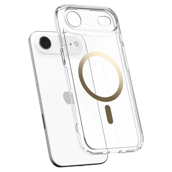 Калъф за iPhone 17 Air - Spigen - Ultra Hybrid MagSafe - Прозрачен/Златен