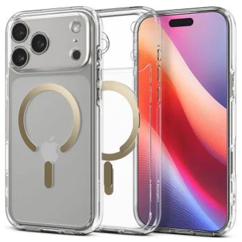 Калъф за iPhone 17 Pro - Spigen - Ultra Hybrid MagSafe - Прозрачен/Златен
