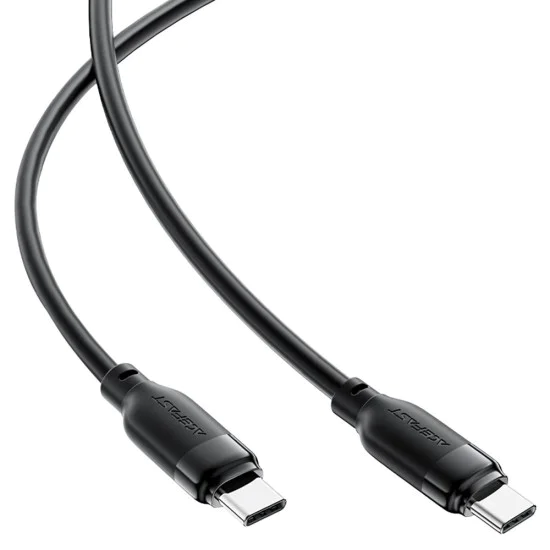 Acefast - Кабел за данни (C16-03) - Бързо зареждане, Type-C към Type-C, 60W, 3A, Устойчив на огъване, 1.2 м - Черен