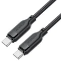 Acefast - Кабел за данни (C16-03) - Бързо зареждане, Type-C към Type-C, 60W, 3A, Устойчив на огъване, 1.2 м - Черен