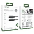 Acefast - Кабел за данни (C16-03) - Бързо зареждане, Type-C към Type-C, 60W, 3A, Устойчив на огъване, 1.2 м - Черен
