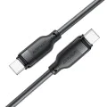 Acefast - Кабел за данни (C16-03) - Бързо зареждане, Type-C към Type-C, 60W, 3A, Устойчив на огъване, 1.2 м - Черен