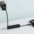 Acefast - Кабел за данни (C14-04) - Бързо зареждане, USB към Type-C, Пружинен дизайн, 3A, Устойчив на огъване, 1.2 м - Черен