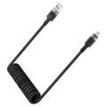 Acefast - Кабел за данни (C14-04) - Бързо зареждане, USB към Type-C, Пружинен дизайн, 3A, Устойчив на огъване, 1.2 м - Черен