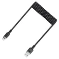 Acefast - Кабел за данни (C14-04) - Бързо зареждане, USB към Type-C, Пружинен дизайн, 3A, Устойчив на огъване, 1.2 м - Черен