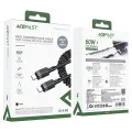 Acefast - Кабел за данни (C14-03) - Бързо зареждане, Type-C към Type-C, Пружинен дизайн, 60W, 3A, Устойчив на огъване, 1.2 м - Черен