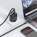 Acefast - Кабел за данни (C13-04) - Бързо зареждане, Type-C към USB, Type-C, 60W, 3A, Устойчив на огъване, Цинкова сплав, 1.2 м - Черен