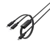 Acefast - Кабел за данни (C5-11) - Бързо зареждане, USB-C към 2x Type-C, 2 в 1, 100W, 20V/5A, 480Mb/s, 1.2 м - Черен