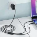 Acefast - Кабел за данни (C5-11) - Бързо зареждане, USB-C към 2x Type-C, 2 в 1, 100W, 20V/5A, 480Mb/s, 1.2 м - Черен