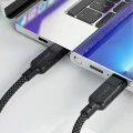 Acefast - Кабел за данни (C5-11) - Бързо зареждане, USB-C към 2x Type-C, 2 в 1, 100W, 20V/5A, 480Mb/s, 1.2 м - Черен