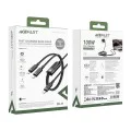 Acefast - Кабел за данни (C5-11) - Бързо зареждане, USB-C към 2x Type-C, 2 в 1, 100W, 20V/5A, 480Mb/s, 1.2 м - Черен