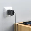 Acefast - Кабел за данни (C5-03) - Бързо зареждане, Type-C към Type-C, 100W, 5A, Правоъгълен дизайн, Найлонова оплетка, 2 м - Черен